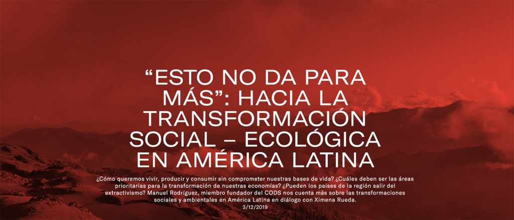 Esto no da para más”: hacia la transformación social – ecológica en América Latina